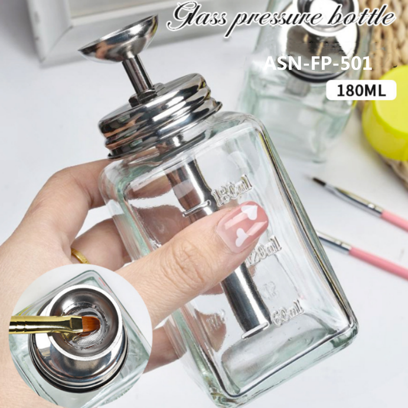 Press-Type Glass Alcohol Bottle